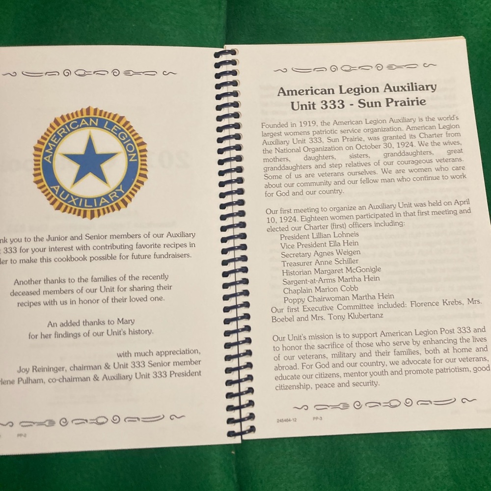 Vintage 2013 American Legion Auxillary Cookbook Unit 333 Sun Prairie WI - Picture 4 of 10